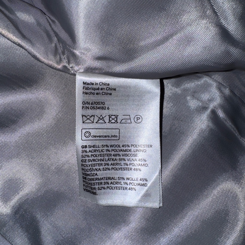 H&M Light Gray Wool Blend Coat - Picture 6 of 6